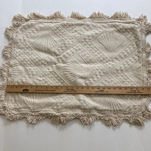 Bates Maine Heritage Weavers Ivory Cotton Pillow Sham Case Nautical Shells - Picture 7 of 7